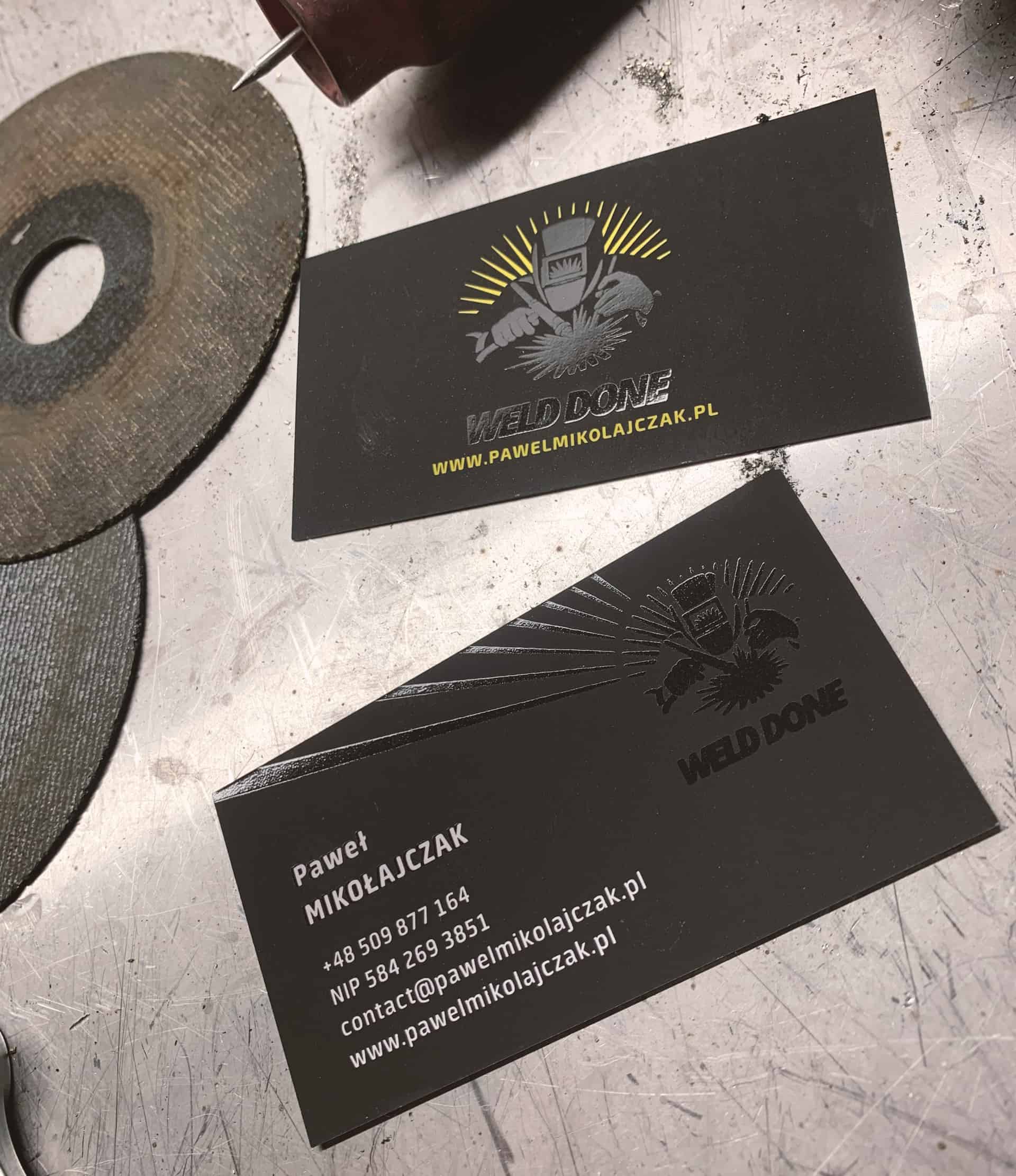 wizytówki firmowe z logo weld done