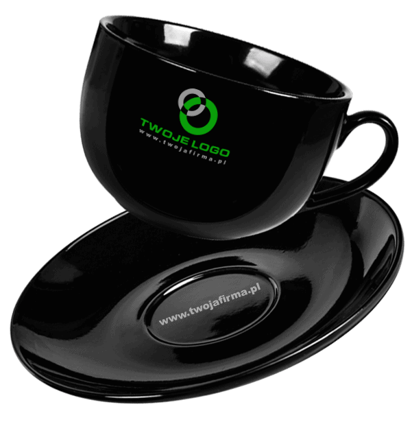 Filiżanka reklamowa Full Black z logo Filiżanka reklamowa Full Black z logo