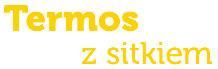 Termos z sitkiem napis: Termos z sitkiem