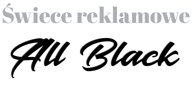 Świece reklamowe All Black napisy: Świece reklamowe All Black
