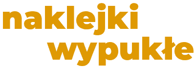 napis: naklejki wypukłe