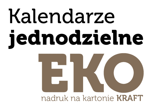 napis: Kalendarze jednodzielne EKO nadruk na kartonie KRAFT