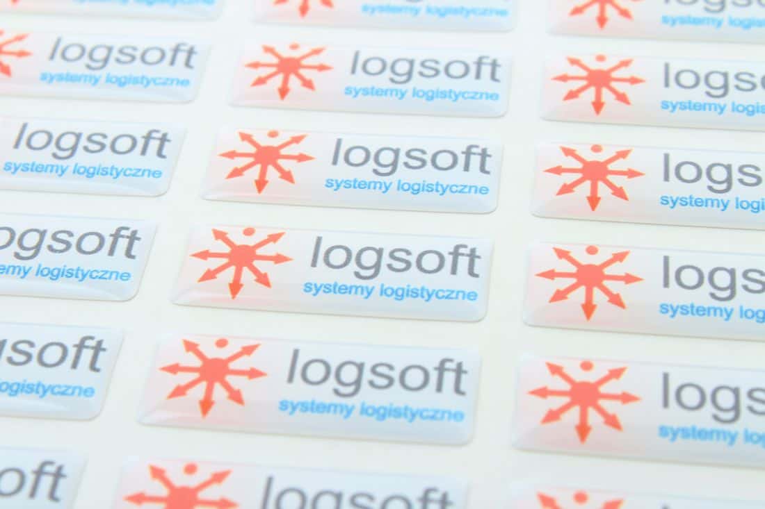 realizacja na naklejki wypukłe dla marki logsoft