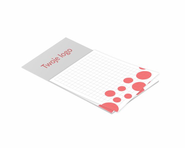 notesy na lodówkę z napisem Twoje Logo - wizualizacja