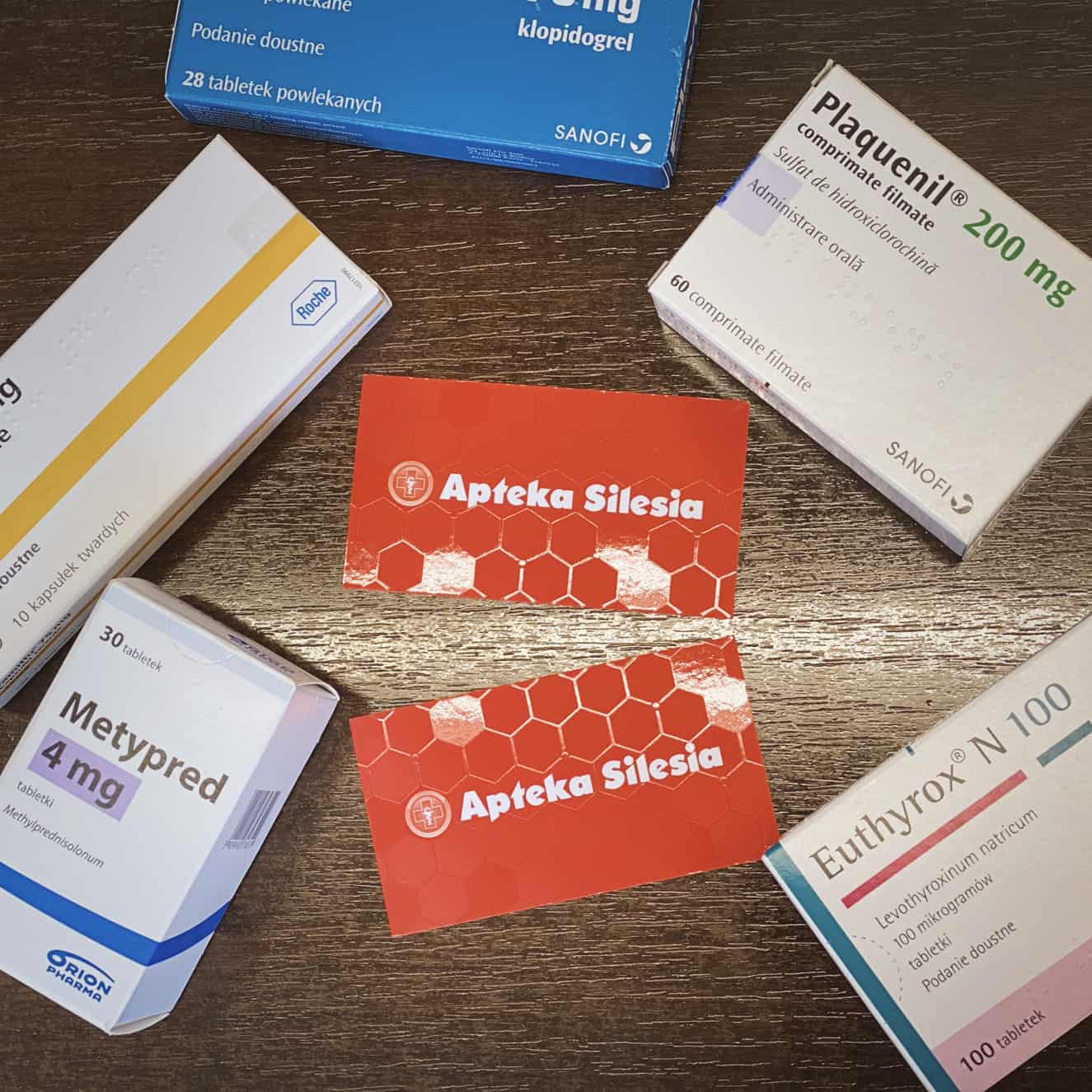 wizytówki firmowe z logo Apteka Silesia